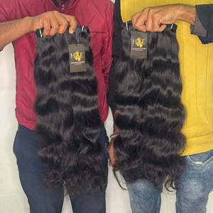 Extensions de cheveux Remy indiens vierges non transformés de haute qualité naturel noir droit lâche vague profonde Machine Double faisceaux de trame - Product Image 6