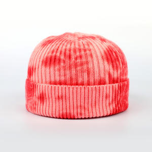 Premium Gradient Tie-Dye Knitted Beanie Winter Warm Skull Cap Custom Embroidered Logo Hat OEM Wholesale - Product Image 2