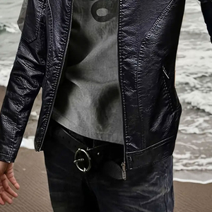 Chaqueta Universitaria de Cuero Genuino para Hombre con Cuello Alto, Diseño con Capucha Estilo Vintage - Venta al por Mayor - Product Image 6