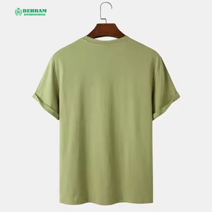 High Quality Men's Luxury Oversized Heavyweight T-Shirt <b>Blank</b> Mock Neck Polyester/Cotton Blend Eco-Friendly 210g Fabric <b>Weight</b> - Product Image 2