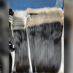 Extensiones de Cabello Remy con Cierre Frontal Liso, Cabello Camboyano de Trama Única, Extensiones de Cabello Virgen de Lujo - Product Image 1