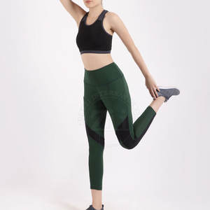 Factory Manufactured Women Yoga <b>Leggings</b> High Elastic Waist Solid <b>Pattern</b> Breathable Eco-Friendly Spandex/Polyester Customizable - Product Image 5