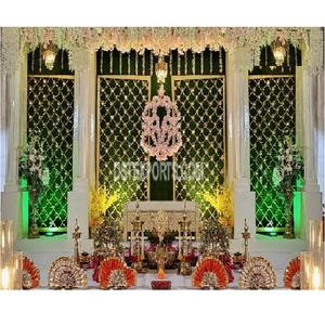 เทียนที่โดดเด่นผนังสําหรับงานแต่งงาน Mandap Cum เวทีเวทีแต่งงานสไตล์ตะวันตกด้านหลังผนังฉากหลังงานแต่งงานกลางแจ้ง - Product Image 1