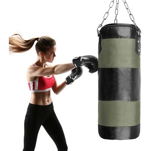 Sac de frappe lourd vintage pour la boxe et le Muay Thai rempli de sable et de Wat Man en cuir personnalisé pour gym - Product Image 1