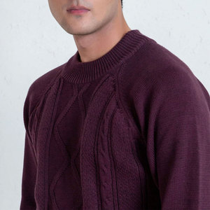 Pull-over col rond pour homme, tricot uni, personnalisable OEM, pour l'hiver, fabricant de pulls pour homme - Product Image 5
