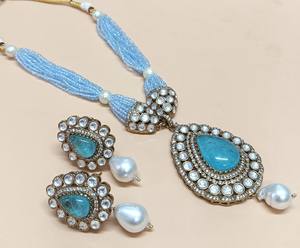 Antique Gold Plated Designer Polki <b>Necklace</b> <b>Set</b> Earrings Engagement Wedding Gift Parties Handcrafted Brass <b>Bridal</b> Jewelry - Product Image 1