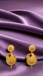 Buy <b>Earrings</b> Set with Traditional Designed 22CT Gold Plated Jhumka Style <b>Earrings</b> Jewelry for Women Wear - Product Image 3