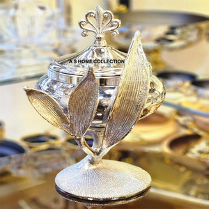 Cuenco de acero inoxidable moderno, juego de vajilla decorativa blanca y dorada para comedor, decoración del hogar, soporte de pastel y fruta de Navidad - Product Image 4