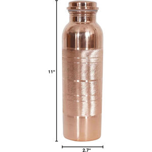 Botella de agua de cobre para yoga Ayurvédico con diseño grabado Compatibilidad de bebida directa para hervir agua Beneficios para la salud - Product Image 2