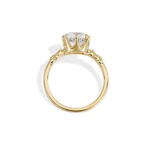 Anillo de compromiso de diamante de corte cojín Pristine Old Mine de 2.03 ct E VS1, diamante cultivado en laboratorio en oro amarillo de 14K, solitario clásico. - Product Image 2