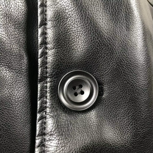 Veste en cuir d'agneau véritable sur mesure avec col montant en toile, coupe ajustée, respirante pour l'hiver, pour hommes - Product Image 4