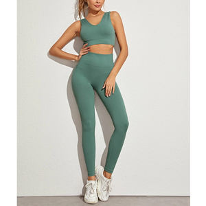 Leggings de yoga en tricot solide, écologiques, à séchage rapide, best-seller, 100% matière de haute qualité, pour femmes, salle de sport, fitness, entraînement, vente en gros - Product Image 3