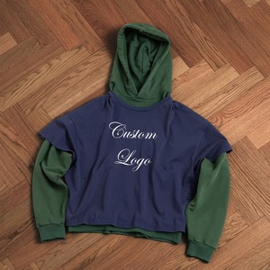 Pull en molleton de coton Boxy double couche personnalisé Y2K pour hommes sweat à capuche Streetwear à épaules tombantes pour l'hiver - Product Image 3