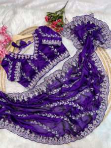 Meilleure qualité Saree Love à la mode dernière collection pur doux Rangoli soie Saree fil à broder travail fournisseur indien - Product Image 5