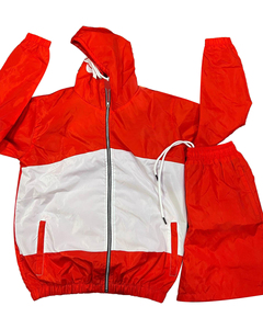 Conjunto Deportivo de Invierno Personalizado para Hombre, Chaqueta Cortavientos de 2 Piezas con Capucha, Pantalones Cortos, Forro Polar, Cremallera Reflectante, Ropa Urbana de Algodón - Product Image 2