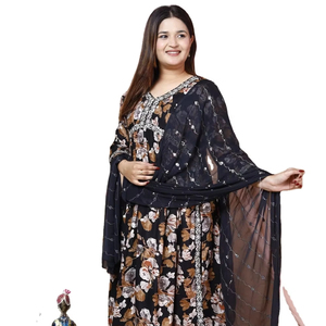 ชุดกางเกงผ้าคอตตอนแขนเบามีสไตล์ลายดอกไม้งานปักสวยงามซักได้คุณภาพสูงสวมใส่ได้ทุกวัน - Product Image 1