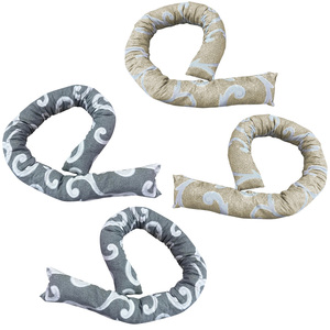 4 paraspifferi in tessuto grigio cotone Beige per porte e finestre 120cm isolamento termico e accessorio decorativo - Product Image 1