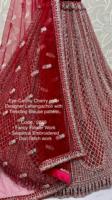 Designers lourds Cherry Red Designer Lehenga choli avec Bridal Net Dupatta Indian Ethnic Women dress