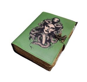Cuaderno de cuero de serpiente personalizado para hombre y mujer, diario de dibujo impreso personalizado, Vintage, de cuero - Product Image 1