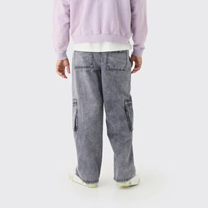 Venta al por mayor de alta calidad de los pantalones vaqueros de los hombres 100% de algodón de lavado personalizado estilo casual con múltiples bolsillos y logotipo bordado - Product Image 3