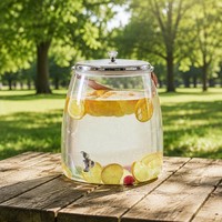 Distributeur de boissons froides en PET recyclable, avec joint en silicone anti-fuite et robinet, capacité 18,5 L, logo personnalisé, vente en gros OEM