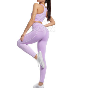 Conjunto de Yoga para Mujer de Alta Calidad, Personalizado, Sólido, Transpirable, Ecológico y Ligero, con Cintura Elástica, 2 Piezas - Precio Bajo - Product Image 3