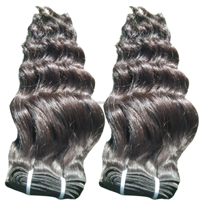 Extensiones de cabello de máquina de trama doble de lujo 100% humano Remy virgen cutícula alineada indonesio ondulado venta al por mayor - Product Image 3