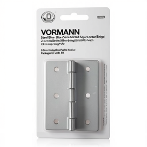 Charnière de meuble VORMANN en acier bleu zingué à bords carrés, hauteur 30 mm, largeur avec épaisseur de 0,9 mm, emballée par lots de 50 - Product Image 3