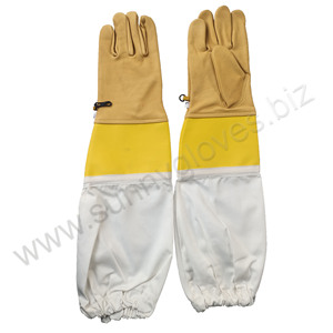Gants de protection personnalisés à manches longues ventilées pour l'apiculture Gants d'apiculture en cuir de chèvre - Product Image 4