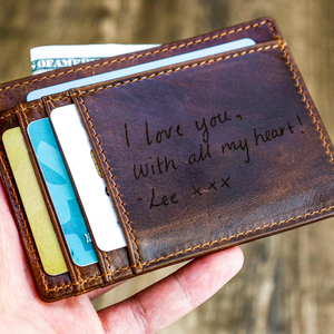 Elegant Genuine <b>Leather</b> Card Holder Handmade Slim <b>Wallet</b> With Burnished Edges Stylish Card Organizer HLC-0043 - Product Image 1