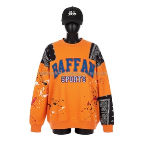 Sudadera Extra Grande para Mujer, 330GSM, Mezcla de Algodón, Paneles con Parches de Bandana, Logotipo Bordado en Relieve, Personalizable, Transpirable - Product Image 6