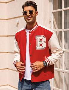Blouson aviateur universitaire personnalisé en laine à manches en cuir Logo personnalisé Veste de style baseball universitaire pour hommes et femmes - Product Image 1