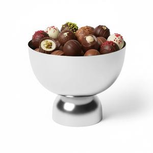 Bol à chocolat de qualité supérieure en gros d'usine, bol moderne argenté, élégant bol de service pour desserts festifs, support à desserts à bas prix - Product Image 1