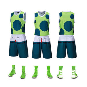 Maillots de basket-ball unisexes personnalisables de qualité supérieure, uniformes, ensembles de shorts de sport, impression personnalisée, 100% polyester, séchage rapide, tous - Product Image 1