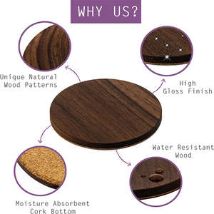 Posavasos de Madera Natural de Alta Calidad Diseñados para la Protección Diaria de Mesas de Comedor, Café y Oficina - Product Image 2