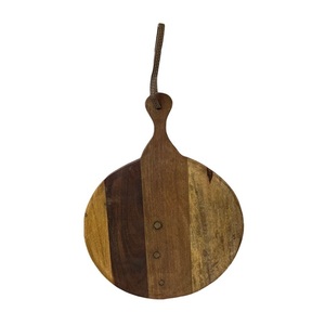 Tabla de cortar de madera redonda para el hogar o el restaurante, tabla de quesos de cocina y bloques de cortar usados - Product Image 4
