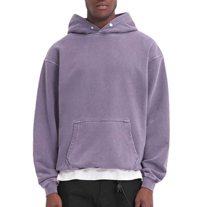 Sudaderas con capucha lavadas con ácido de primera calidad al por mayor Sudadera con capucha con hombros caídos Sudadera con capucha funcional y cremallera de gran tamaño Sudadera con capucha de peso pesado para hombres - Product Image 2