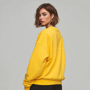 Sweat-shirt streetwear pour femme à épaules tombantes, molleton lourd 420GSM, surdimensionné, imprimé, automne-hiver - Product Image 1