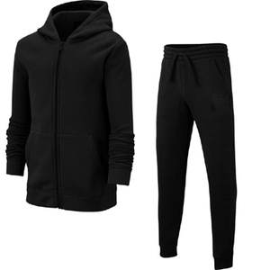 Ensemble survêtement molletonné épais doublé polaire avec fermeture éclair, coupe oversize, col rond, pour homme et femme, hiver, streetwear, sport - Product Image 5