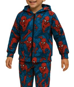 Sporty Winter Printed Tracksuit Bold <b>Black</b> V-Shaped Yoke Design Matching Tapered Pants Side Stripe 2 Pockets 100% Polyester - Product Image 6