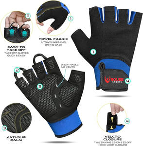 Gants de sport respirants sans doigts avec logo personnalisé pour hommes et femmes, antidérapants, pour la musculation, l'entraînement et les séances d'entraînement - Product Image 6