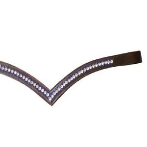 สายรัดคิ้วลายม้าแบบลึกหนังอังกฤษสีดำหรือน้ำตาลช่องเปล่าฝังคริสตัลสีฟ้าและสีเงินประดับเพชรดีไซน์ล่าสุด - Product Image 3