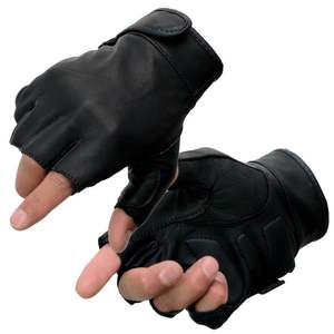 Gants de motard en cuir unisexe demi-doigts pour motard professionnel avec logo personnalisé - Product Image 6