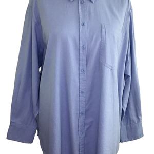 OEM azul puro algodón cuello camisa blusa tamaño manga larga mejor calidad al por mayor camisas para damas ODM - Product Image 1