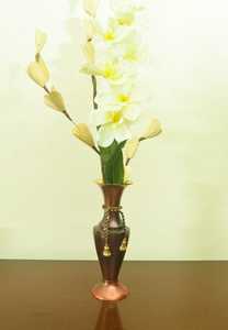 Florero de latón hecho a mano, maceta de color marrón y cobre para flores - Product Image 3