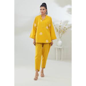 Conjunto Coordinado Bordado de Poliviscosa IPST-44172, Tela Crepé, Blusa de Manga Tres Cuartos - Product Image 2