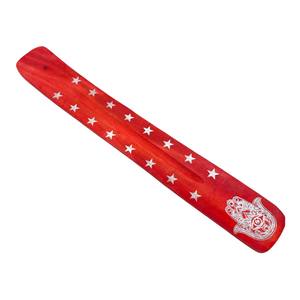 Soporte de incienso de madera amarillo hecho a mano DISEÑO DE Hamsa receptor de cenizas para el hogar fragancia meditación decoración difusor de aromaterapia directo - Product Image 4