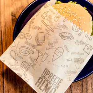 Bolsa para sándwich de papel ecológica impresa personalizada SB1 W 5,35 "x H 6,30" x G 2,09 "-2000"/caja - Product Image 1