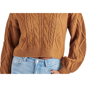 เสื้อสเวตเตอร์ถักไหมพรมสำหรับผู้หญิง Steve Madden ไซส์ XS ฟรีไซส์ ระบายอากาศได้ดี สวมใส่สบาย พร้อมลายพิมพ์แจ็คการ์ด เหมาะสำหรับฤดูใบไม้ร่วงและฤดูหนาว - Product Image 6