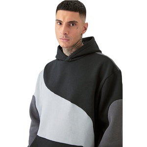 Nuevo diseño de panel Sudaderas con capucha para hombre Precio de fábrica al por mayor de moda Cómodo 100% algodón Tallas grandes Diseño holgado - Product Image 3